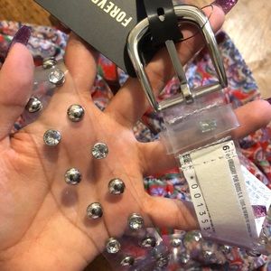 Cute clear diamond studded F21 belt